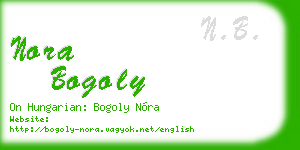 nora bogoly business card