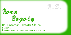 nora bogoly business card
